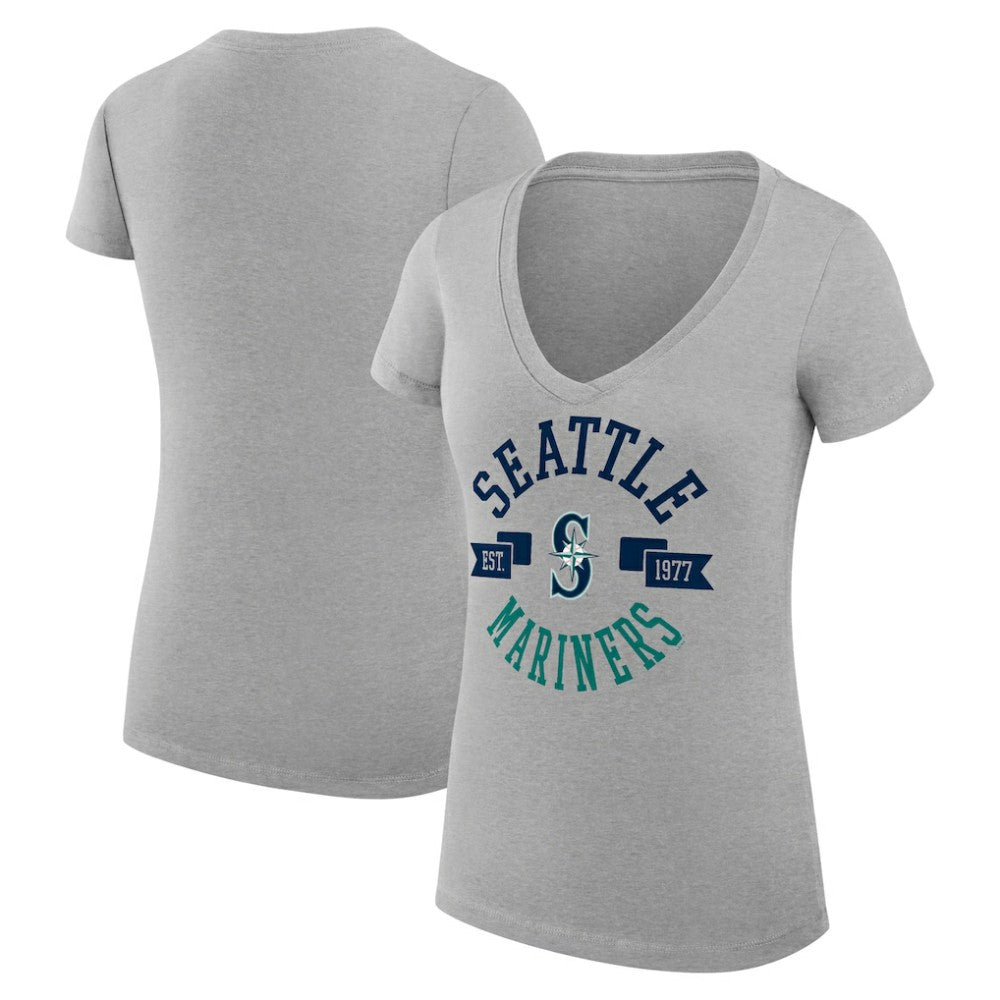 Seattle Mariners G-III 4Her by Carl Banks Women's Super-Slim Fit Lightweight City Graphic V-Neck T-Shirt | MLB Near me
