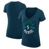 Seattle Mariners G-III 4Her by Carl Banks Women's Super-Slim Fit Lightweight City Graphic V-Neck T-Shirt | MLB On Sale