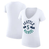 Seattle Mariners G-III 4Her by Carl Banks Women's Super-Slim Fit Lightweight City Graphic V-Neck T-Shirt | MLB Shop
