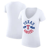 Texas Rangers G-III 4Her by Carl Banks Women's Super-Slim Fit Lightweight City Graphic V-Neck T-Shirt | MLB US