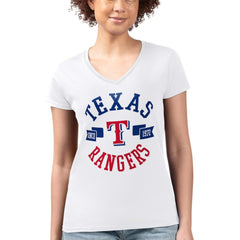Texas Rangers G-III 4Her by Carl Banks Women's Super-Slim Fit Lightweight City Graphic V-Neck T-Shirt | MLB US