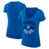 Toronto Blue Jays G-III 4Her by Carl Banks Women's Super-Slim Fit Lightweight City Graphic V-Neck T-Shirt | MLB Discount