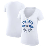 Toronto Blue Jays G-III 4Her by Carl Banks Women's Super-Slim Fit Lightweight City Graphic V-Neck T-Shirt | MLB Online