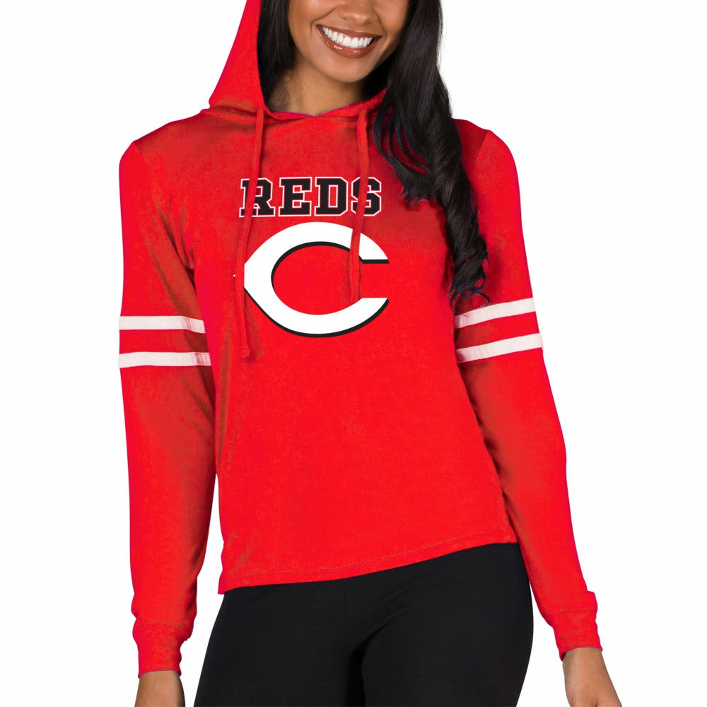 Cincinnati Reds Concepts Sport Women's Marathon Lightweight Lounge Pullover Hoodie | MLB On Sale