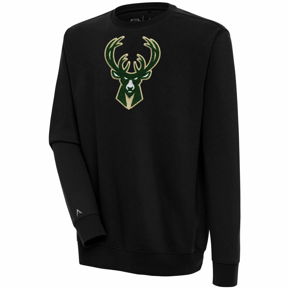 Milwaukee Bucks Antigua Victory Crewneck Pullover Sweatshirt Outlet