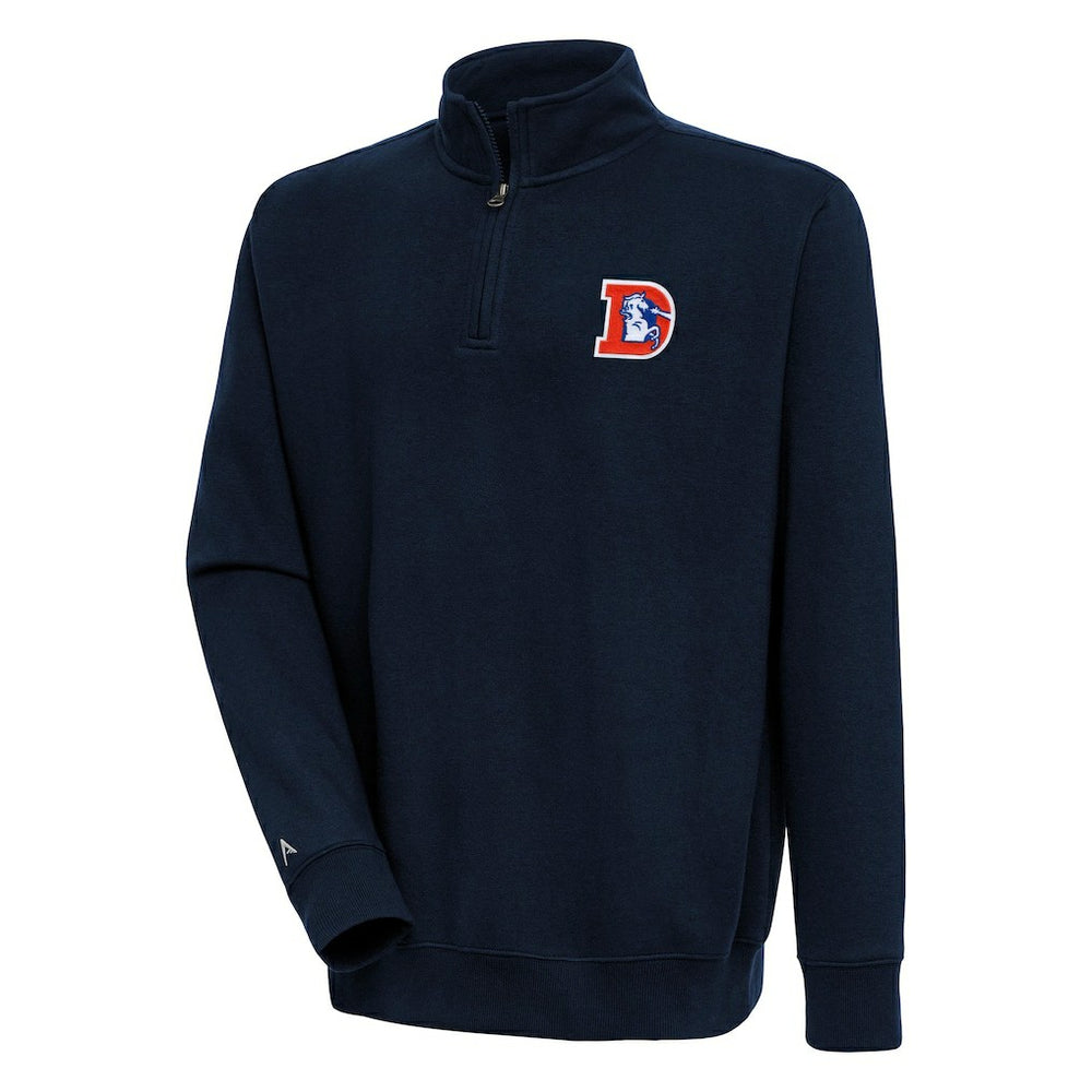 Denver Broncos Adult Throwback Logo Victory Quarter-Zip Pullover Top