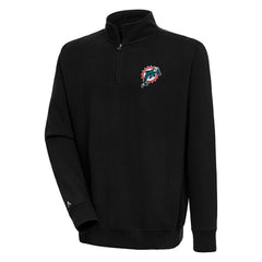 Miami Dolphins Adult Throwback Logo Victory Quarter-Zip Pullover Top
