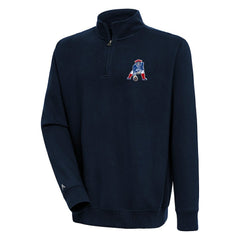 New England Patriots Adult Throwback Logo Victory Quarter-Zip Pullover Top