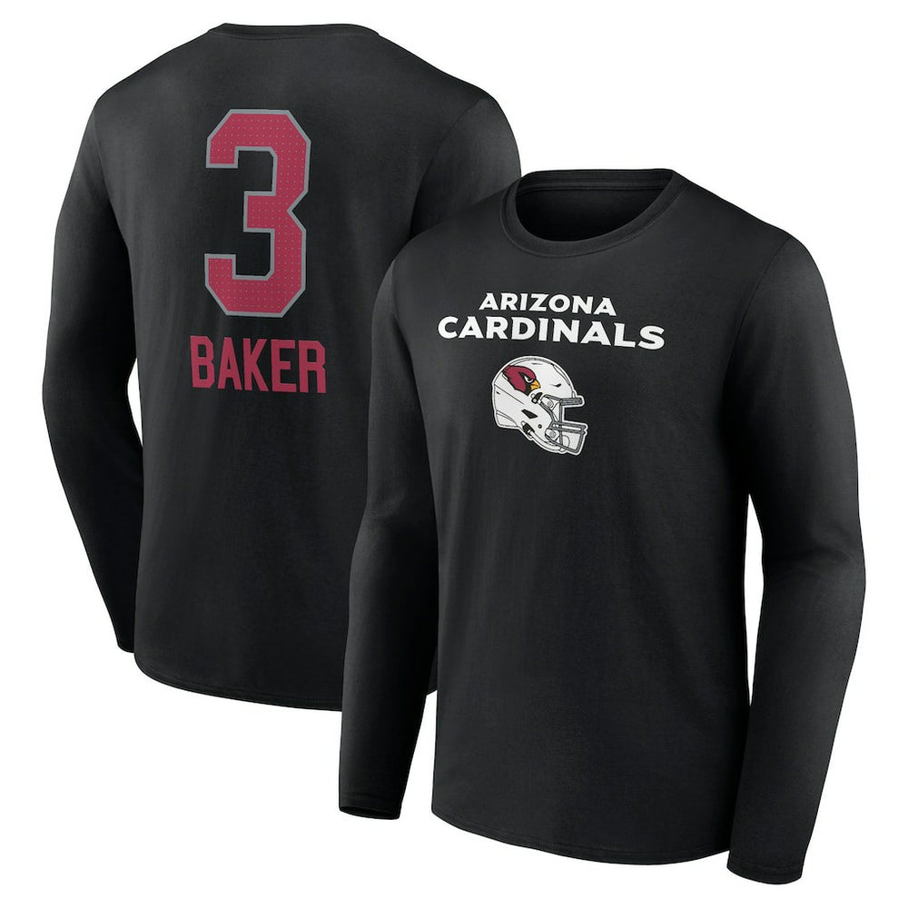Arizona Cardinals Budda Baker Team Wordmark Player Name & Number Long Sleeve T-Shirt