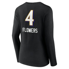 Baltimore Ravens Zay Flowers Women's Team Wordmark Player Name & Number Long Sleeve V-Neck T-Shirt