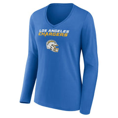 Los Angeles Chargers Derwin James Jr. Women's Team Wordmark Player Name & Number Long Sleeve V-Neck T-Shirt