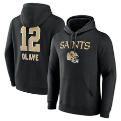 New Orleans Saints Chris Olave Team Wordmark Player Name & Number Pullover Hoodie