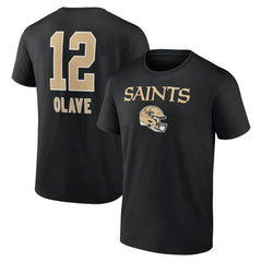 New Orleans Saints Chris Olave Team Wordmark Player Name & Number T-Shirt