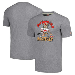 San Francisco 49ers Christian McCaffrey Homage Unisex Caricature Player Tri-Blend T-Shirt
