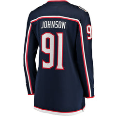 Kent Johnson Columbus Blue Jackets Fanatics Women's Home Breakaway Player Jersey Outlet