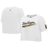 Vegas Golden Knights Pro Standard Women's Boxy Script Tail Cropped T-Shirt On Sale