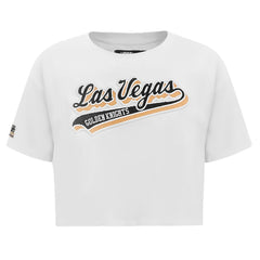 Vegas Golden Knights Pro Standard Women's Boxy Script Tail Cropped T-Shirt On Sale