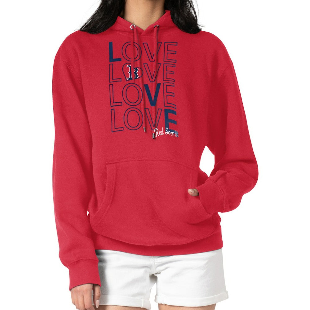 Boston Red Sox G-III 4Her by Carl Banks Women's Love Graphic Fleece Hoodie | MLB New
