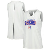 Philadelphia 76ers Levelwear Women's Paisley Peekaboo Tank Top On Sale