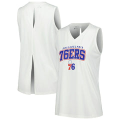 Philadelphia 76ers Levelwear Women's Paisley Peekaboo Tank Top On Sale