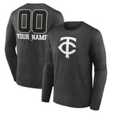 Minnesota Twins Personalized Monochrome Name & Number Long Sleeve T-Shirt | MLB US