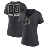 Athletics Women's Personalized Monochrome Name & Number V-Neck T-Shirt | MLB On Sale
