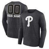 Philadelphia Phillies Personalized Monochrome Name & Number Long Sleeve T-Shirt | MLB Online