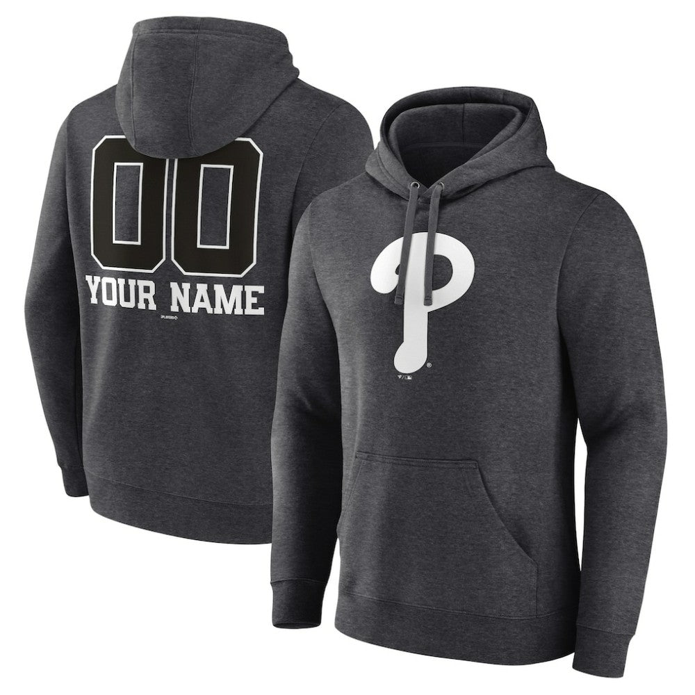 Philadelphia Phillies Personalized Monochrome Name & Number Pullover Hoodie | MLB New