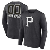 Pittsburgh Pirates Personalized Monochrome Name & Number Long Sleeve T-Shirt | MLB Shop