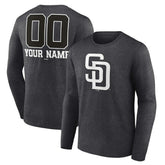 San Diego Padres Personalized Monochrome Name & Number Long Sleeve T-Shirt | MLB New