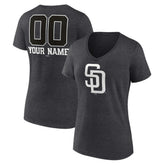 San Diego Padres Women's Personalized Monochrome Name & Number V-Neck T-Shirt | MLB For sale