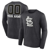 St. Louis Cardinals Personalized Monochrome Name & Number Long Sleeve T-Shirt | MLB Sale