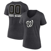 Washington Nationals Women's Personalized Monochrome Name & Number V-Neck T-Shirt | MLB Discount
