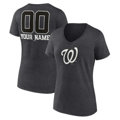 Washington Nationals Women's Personalized Monochrome Name & Number V-Neck T-Shirt | MLB Discount