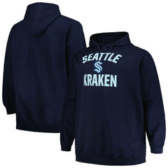 Seattle Kraken Profile Big & Tall Arch Over Logo Pullover Hoodie On Sale