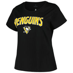 Pittsburgh Penguins Profile Women's Plus Size Arch Over Logo T-Shirt Outlet