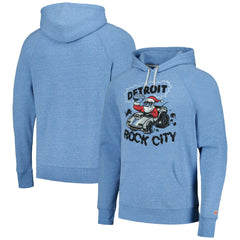 Detroit Lions Homage Unisex Holiday Raglan Tri-Blend Pullover Hoodie