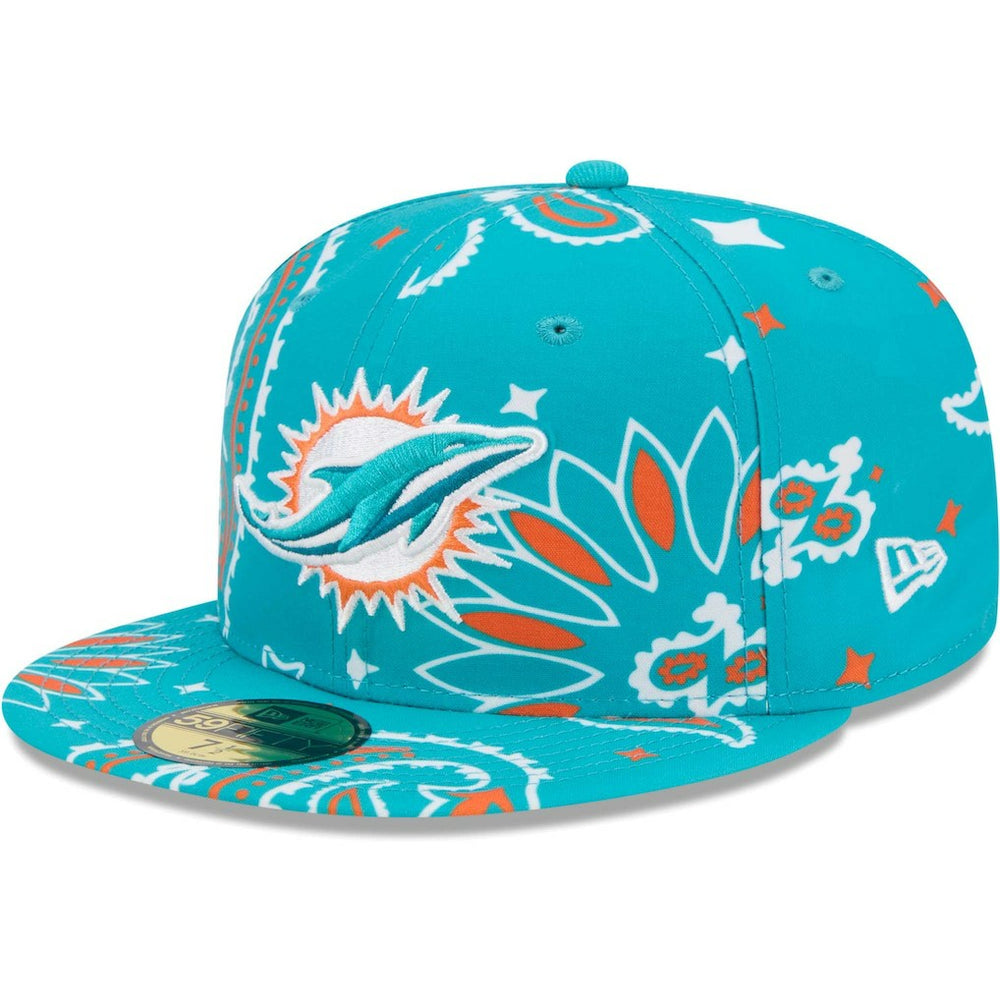 Miami Dolphins New Era Paisley 59FIFTY Fitted Hat