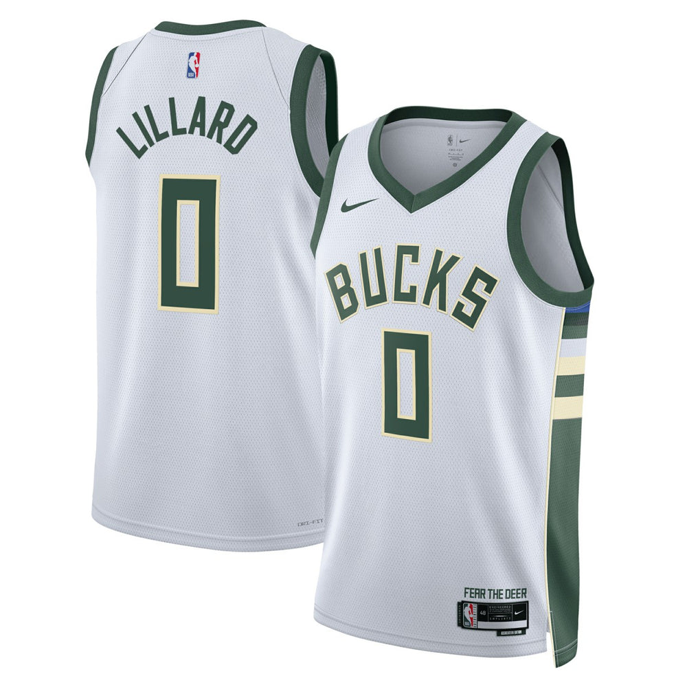 Damian Lillard Milwaukee Bucks Unisex Fear The Deer Swingman Player Jersey On Sale