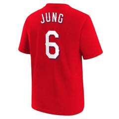 Josh Jung Texas Rangers Nike Youth Name & Number T-Shirt | MLB For sale