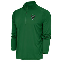 Milwaukee Bucks Antigua Metallic Logo Tribute Quarter-Zip Top For Sale
