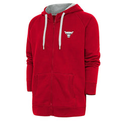 Chicago Bulls Antigua Metallic Logo Victory Raglan Full-Zip Hoodie On Sale