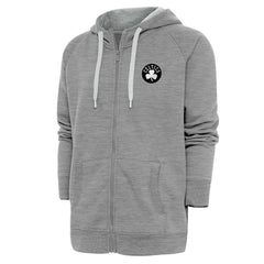 Boston Celtics Antigua Metallic Logo Victory Raglan Full-Zip Hoodie For Sale