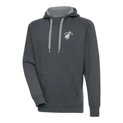 Miami Heat Antigua Metallic Logo Victory Raglan Pullover Hoodie For Sale