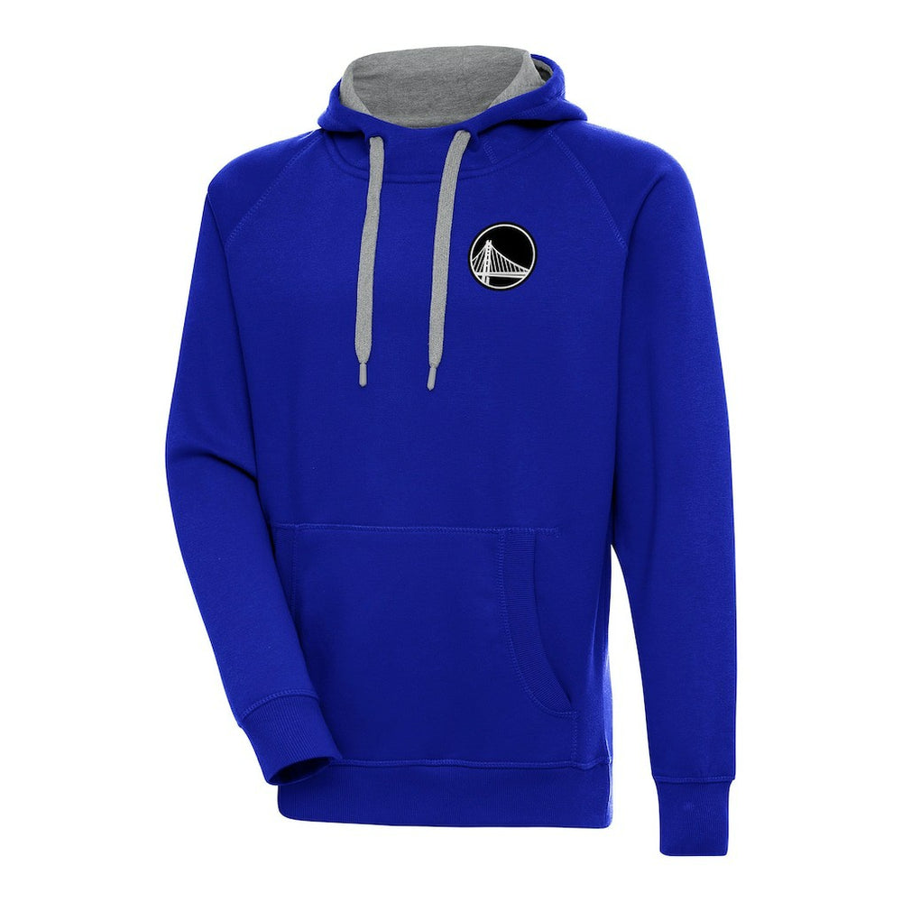 Golden State Warriors Antigua Metallic Logo Victory Raglan Pullover Hoodie sale Online
