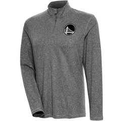 Golden State Warriors Antigua Women's Brushed Metallic Comfort Quarter-Zip Pullover Top - Heather Black for sale Discount