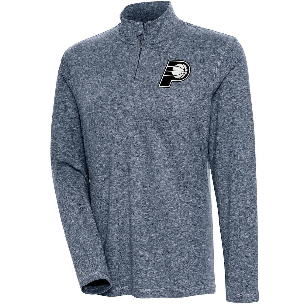 Indiana Pacers Antigua Women's Brushed Metallic Comfort Quarter-Zip Pullover Top - Heather Navy sale Online