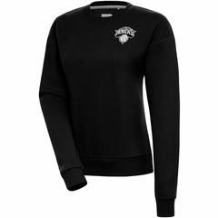 New York Knicks Antigua Women's Brushed Metallic Victory Pullover Sweatshirt - Black shop Outlet