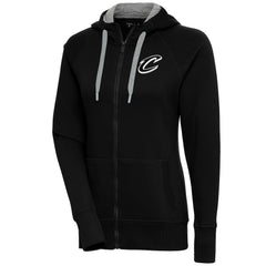 Cleveland Cavaliers Antigua Women's Brushed Metallic Victory Full-Zip Hoodie - Black cheap Online