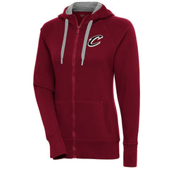 Cleveland Cavaliers Antigua Women's Brushed Metallic Victory Full-Zip Hoodie - Wine on sale For Sale